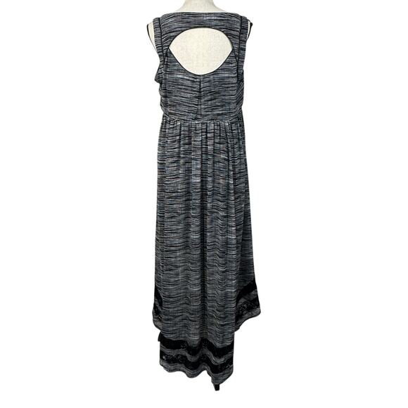 Torrid SZ 0 (Large) Hi-Low Dress Sleeveless Lace Insets Keyhole Empire Waist - Picture 7 of 12